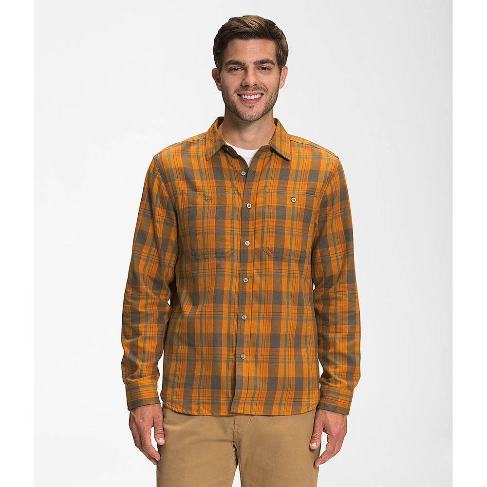 The North Face Long Sleeve Mens Australia - The North Face Arroyo Lw Flannel Yellow (LBW-138045)